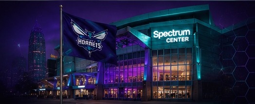 Charlotte skyline and Spectrum Center